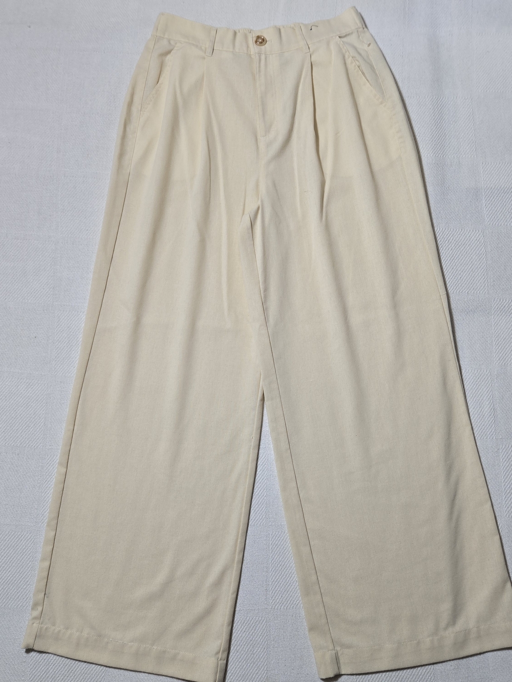one 5 one Cream Wide-Leg High-Rise Trousers